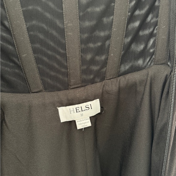 HELSI Grace Sweetheart Strapless Crystal Bow Black Midi Dress M - Picture 10 of 12